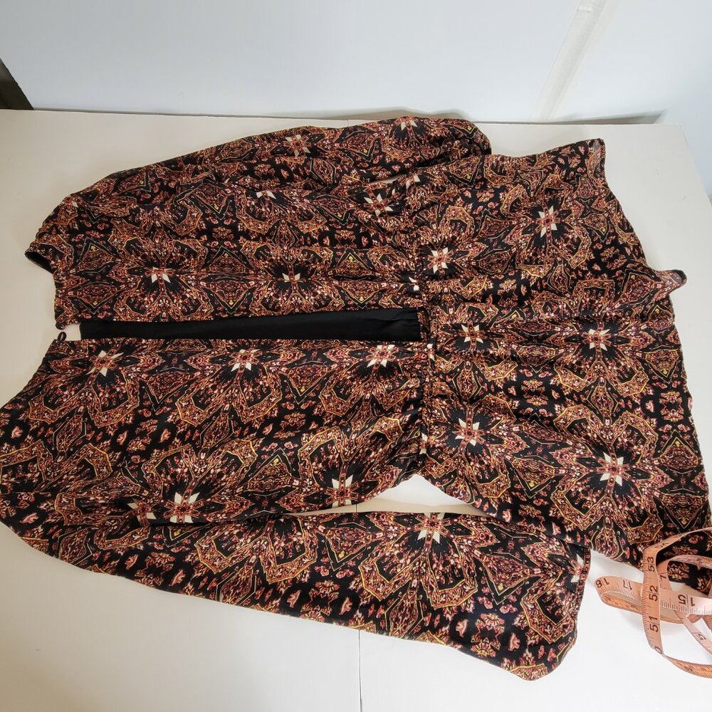 Lucca Couture Batik Pattern Romper Blk/Maroon Open Back Size M - Picture 11 of 14